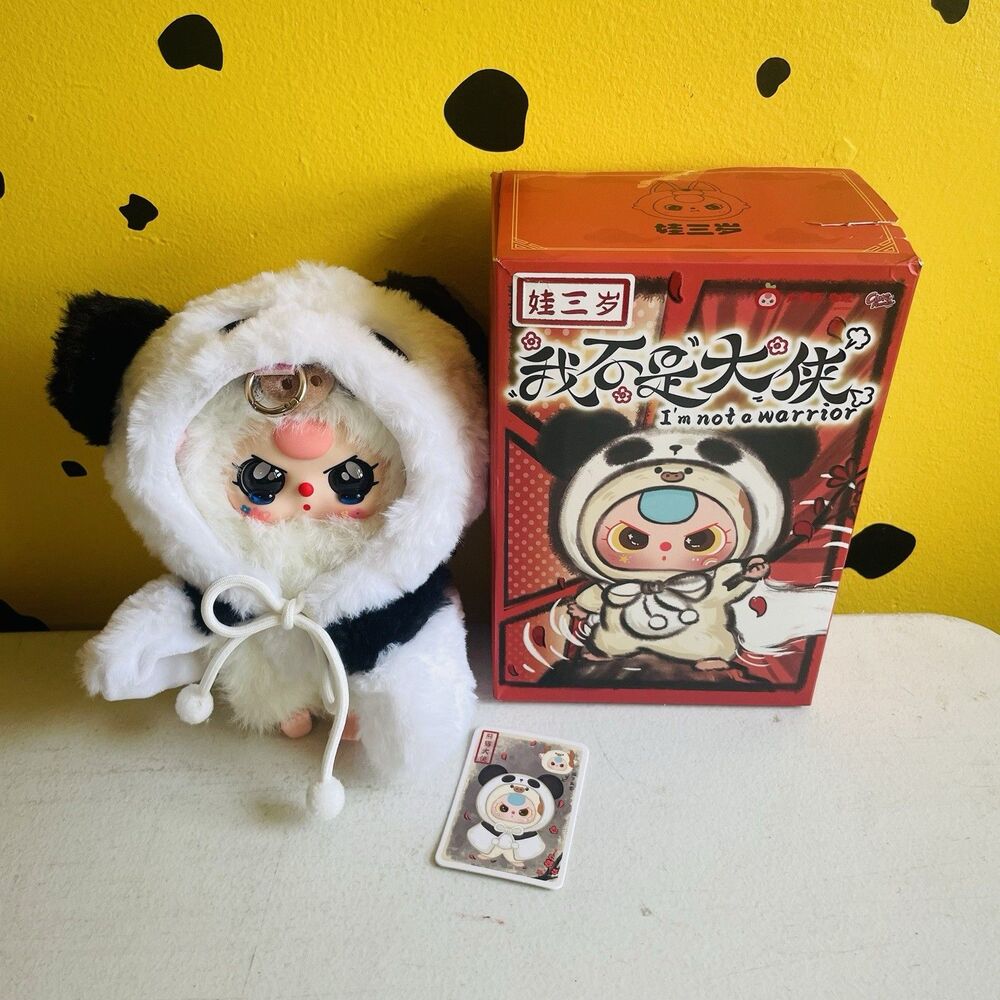 Wa San Sui Panda Plush Bag Charm Vinyl Face Pop Mart Style Kawaii Keychain